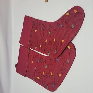 Pottery barn red set 2 matching stocking christmas lights
